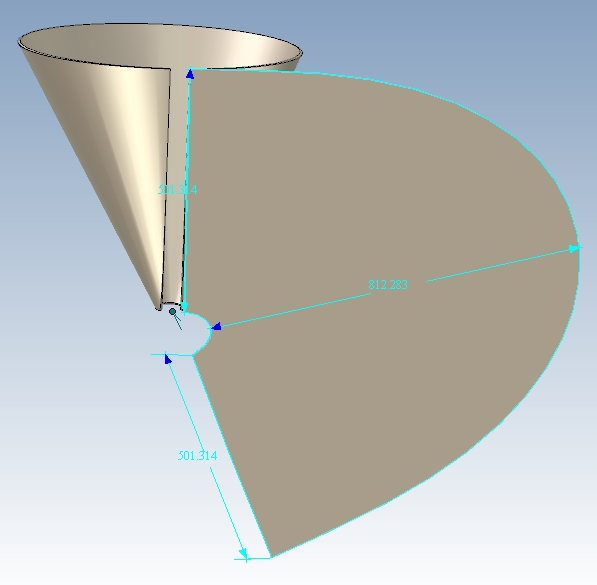 用钣金做的偏心漏斗 | 3d实体设计|cad/cae/cam/capp/plm/mes等工业