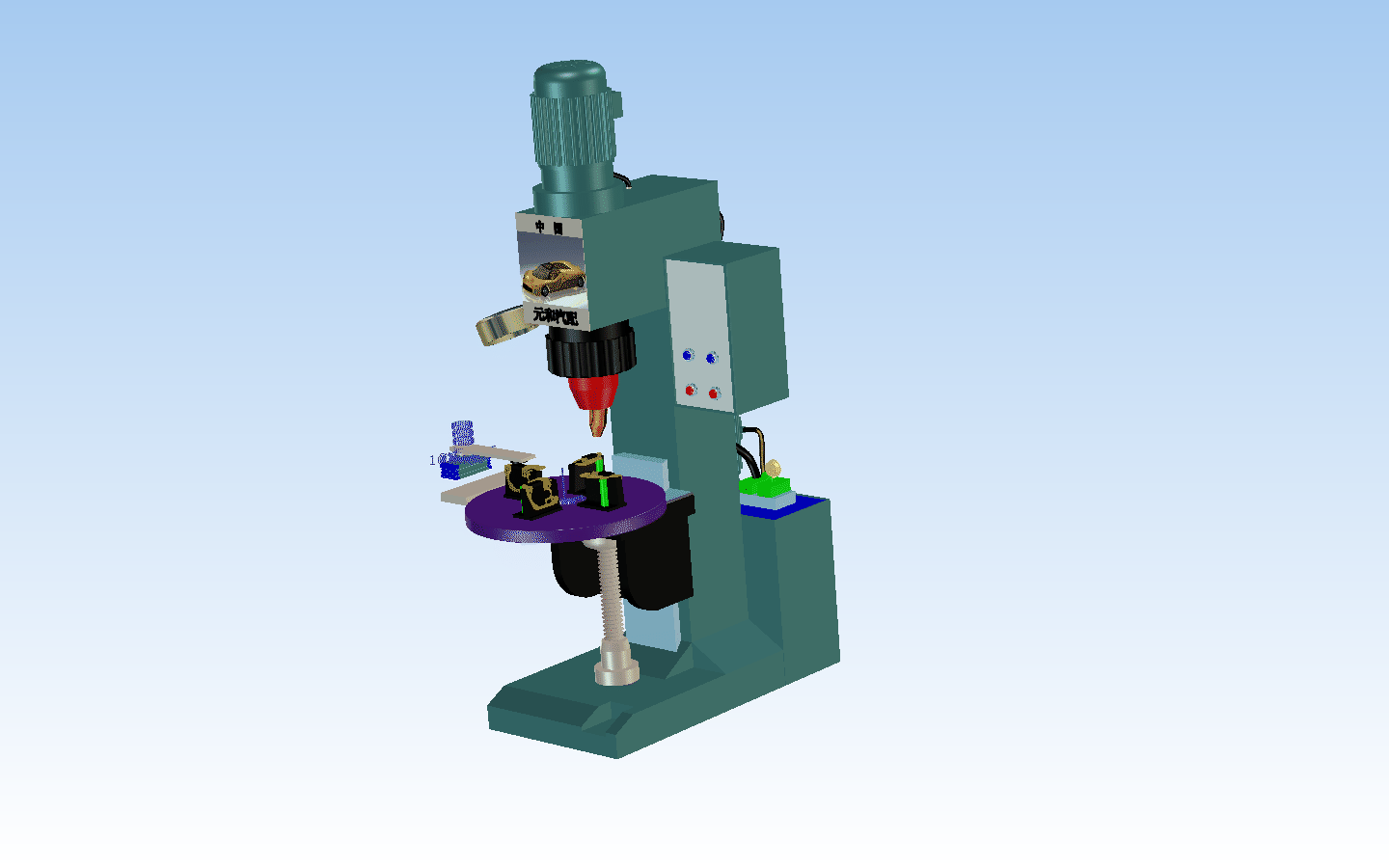 用caxa绘制的铆接机及工作动画