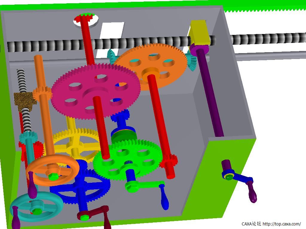 动画系列之二十三:车床溜板箱手动纵向运动(齿轮齿条)