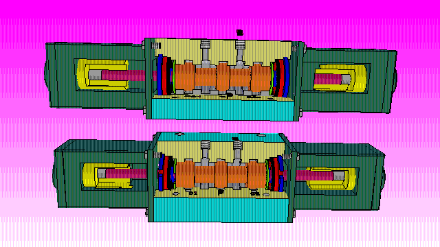 系列动画六十三位五通电磁换向阀换向