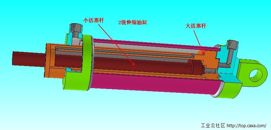 系列动画93伸缩油缸演示