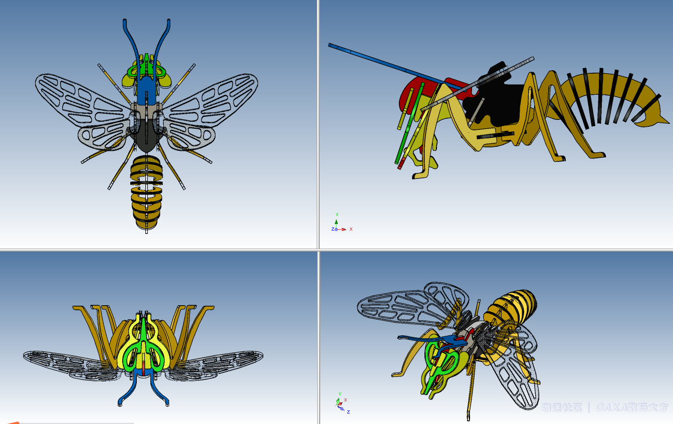 创意黄蜂 | 第七届caxa 3d大赛|咖迷社区活动|cad论坛 - |咖迷社区