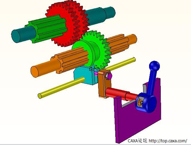 系列动画之三十四:车床进给箱一齿轮滑块拨叉