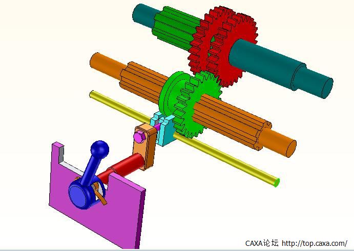 系列动画之三十四:车床进给箱一齿轮滑块拨叉