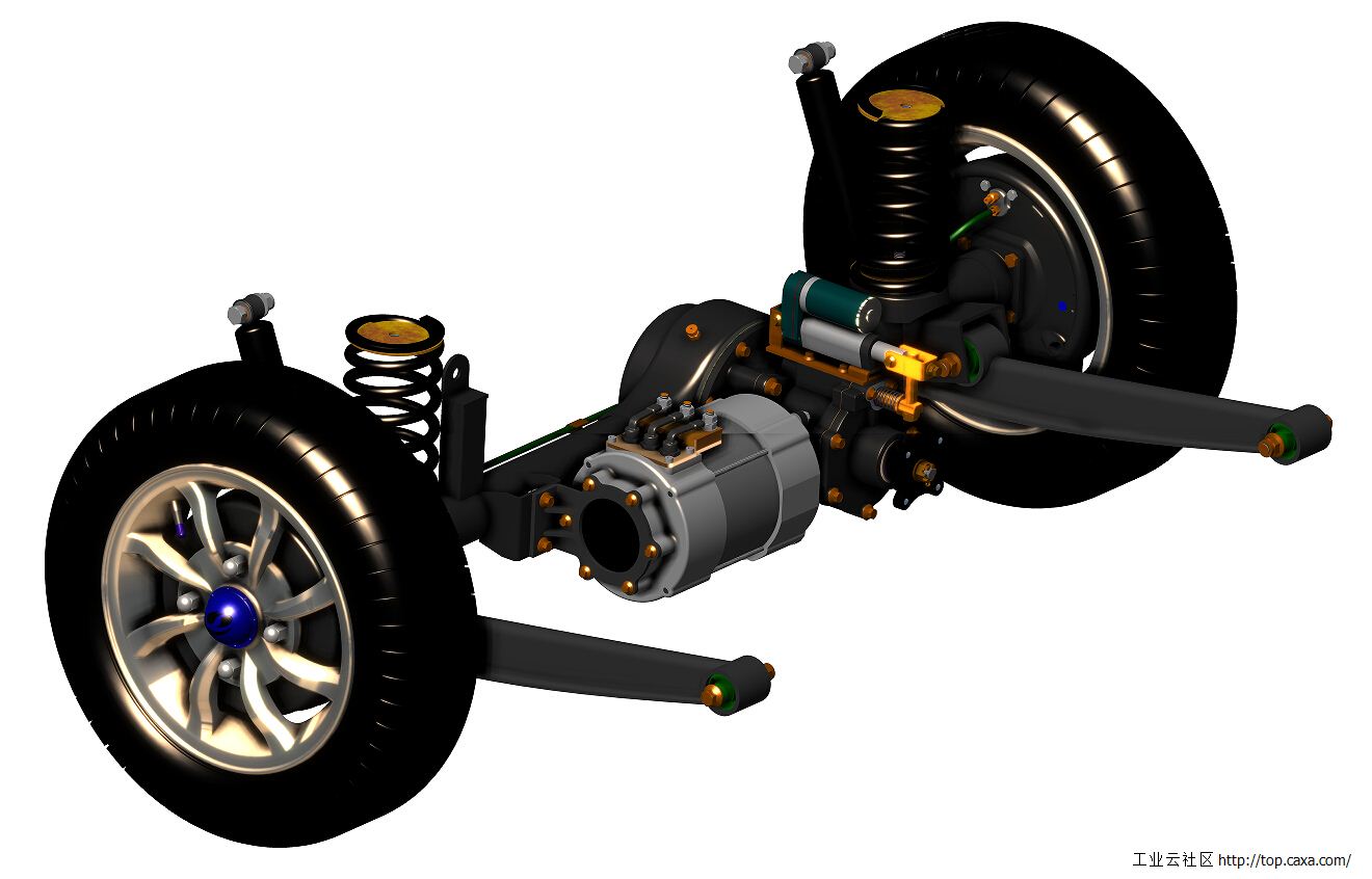 第五届 caxa 3d大赛作品 -油电混合动力低速四轮车底盘主.