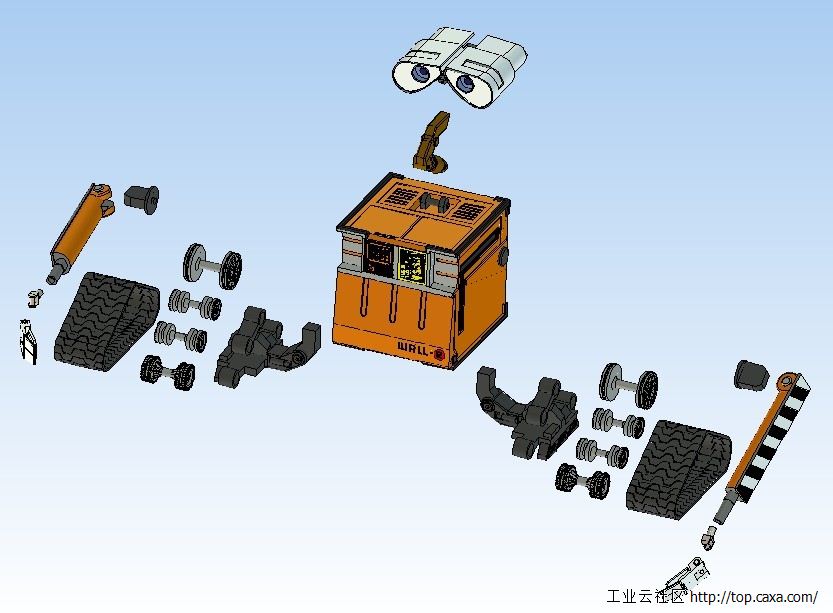 第六届caxa 3d大赛的作品分享---城市环保机器人-瓦力,多多支持 回帖